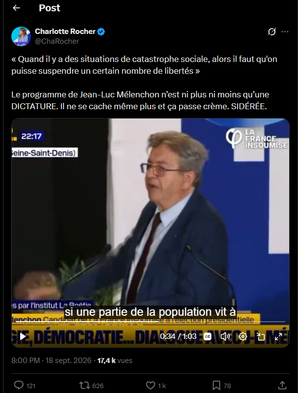 Pikali__'s tweet photo. @ChaRocher C'est dommage de caviarder son discours pour essayer de donner une logique à votre mensonge par omission, ou à votre paranoia https://t.co/x3Rd7tHUT5