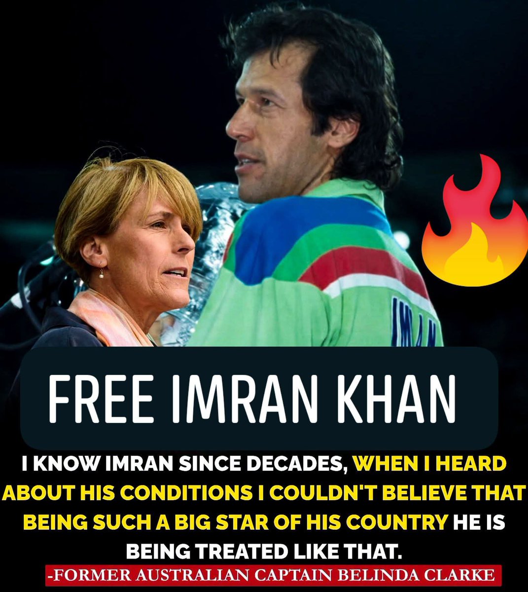 ShifaKhanz's tweet photo. آسٹریلیا کی سابق خاتون کپتان بلینڈا کلارک نے اس معاملے پر آسٹریلوی وزارتِ خارجہ سے خود رابطہ کیا تھا۔ ان کا کہنا ہے کہ جب گریگ نے انہیں یہ بات بتائی تو وہ حیران رہ گئیں۔ انہیں یقین ہی نہیں آیا کہ عمران خان، جو کبھی اپنے ملک کے سب سے بڑے ستاروں میں سے ایک تھے، آج اپنی جان بچانے کی جدوجہد کر رہے ہیں۔