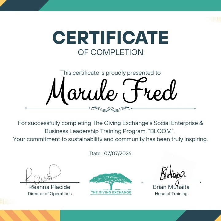 Maru_foundation's tweet photo. Glad our Director @marule_fred completes @GivingExchange BLOOM program in Social Enterprise &amp; Business Leadership.

Now comes the real work: Taking the learning &amp; applying it through Maru Foundation.

Our Solar Access Enterprise is one practical step in that direction.

#wtpEARTH https://t.co/Ar2LMInjct