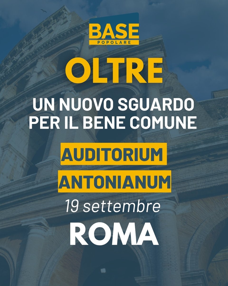 BasePopolare's tweet photo. #Oltre le frammentazioni e il cinismo politico, un incontro per ritrovare le ragioni dello stare insieme.
#BasePopolare

⬇️Il programma di oggi https://t.co/obBbqyEdMY
