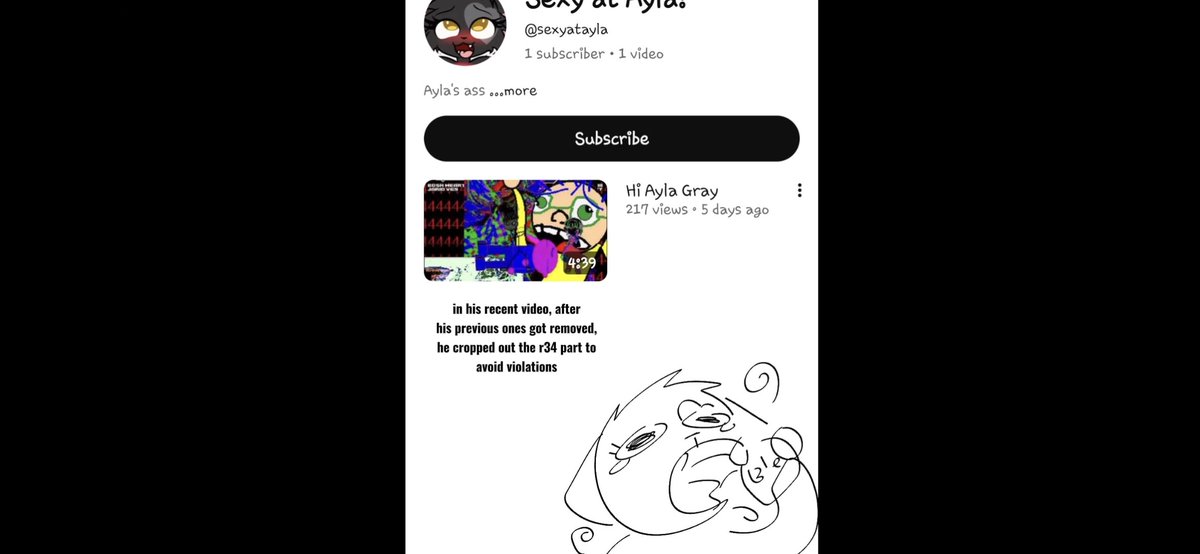 LookAtAylaa's tweet photo. @TeamYouTube One of their channels (@/sexyatayla) is still up, featuring uncensored cropped porn in their profile picture. This is unacceptable on so many levels. Please investigate and take stronger action to ip ban this account. Thank you. (sec pic is my art of Ayla btw :3) https://t.co/gxhueWA1zX