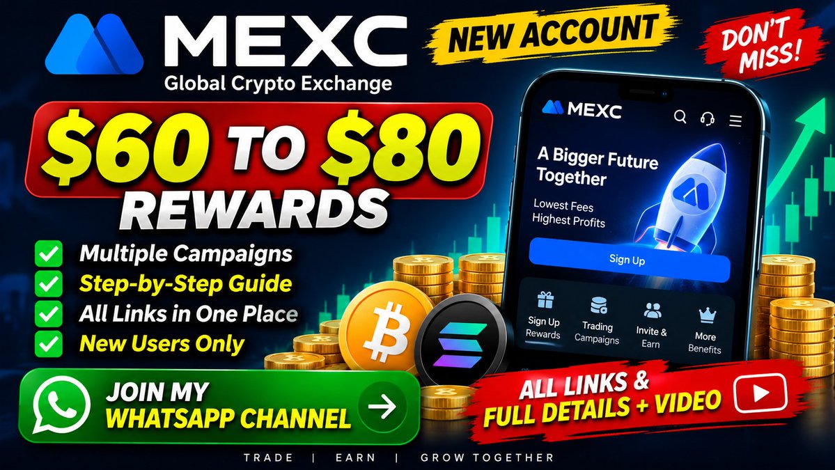 Muhamma41798410's tweet photo. ✅ New users
🎁 Multiple Campaigns
���� Complete Details + All Campaign Links
🎥 Step-by-step Video Guide

📲 All links &amp; full details:
" WhatsApp Channel"

https://t.co/rg86x7wf7D

#MEXC #Crypto #Rewards #Airdrop https://t.co/Kd9SFVw9x9
