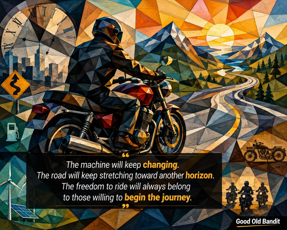skmohindroo9's tweet photo. The future may change every motorcycle we ride, but it will never change the freedom that waits beyond the next bend. Keep riding. Keep exploring. #GoodOldBandit #Motorcycling #MotorcycleLife #RideMore #RideToExplore #FutureOfMotorcycling
https://t.co/a5JZyzgsXk https://t.co/BJSAcDCX41