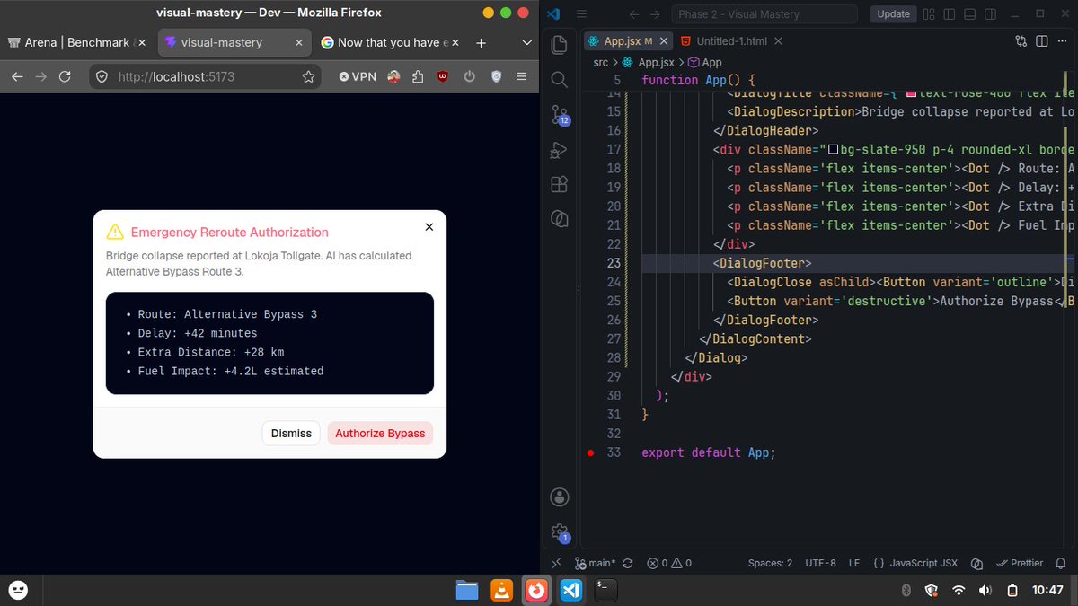 PotatoeDev's tweet photo. Day 24: shadcn/ui practice
From understanding the internals yesterday to learning how to properly utilize shadcn today.

Today, I built a modal layout using shadcn/ui Dialog &amp; Button primitives.
Code on Codeberg (link in bio) 🥔
#BuildInPublic #100DaysOfCode https://t.co/r4p5sJsPPY