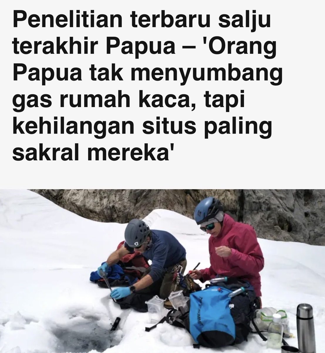 AidaGreenbury's tweet photo. The last snow in Papua may disappear by 2027. 
This is happening under our watch. 

https://t.co/HUUsqNyJoB https://t.co/RPDJR94r0t