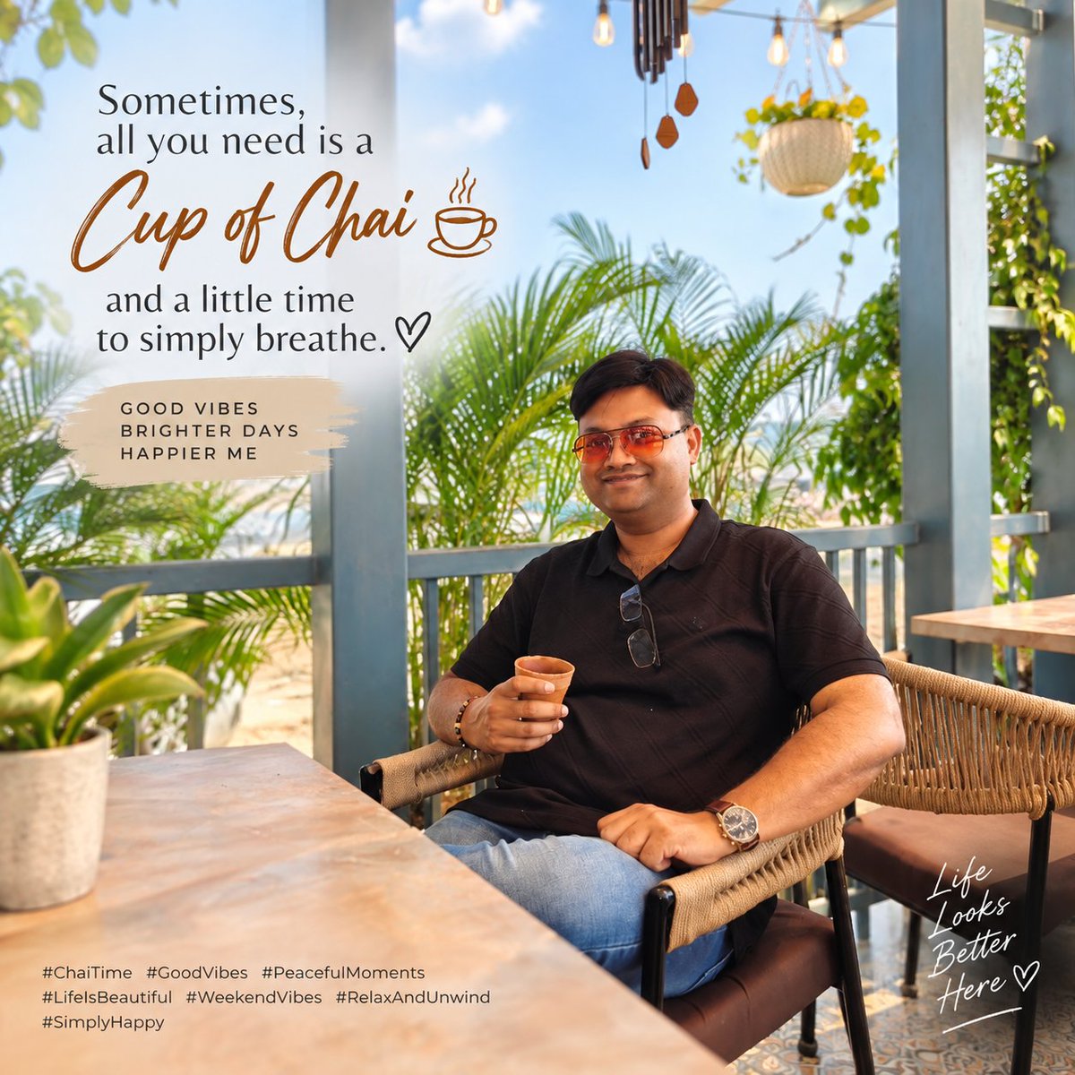 anshulcasingal's tweet photo. ☕🌿✨ Sometimes, all you need is a peaceful corner, a cup of chai, and a little time to yourself. 😌💫
No rush. No noise. Just good vibes and beautiful moments. ❤️🌴

#GoodVibes #ChaiTime #PeacefulMoments #LifeIsBeautiful #TravelDiaries #WeekendVibes #RelaxAndUnwind #ChaiLover https://t.co/ScWIONnHek