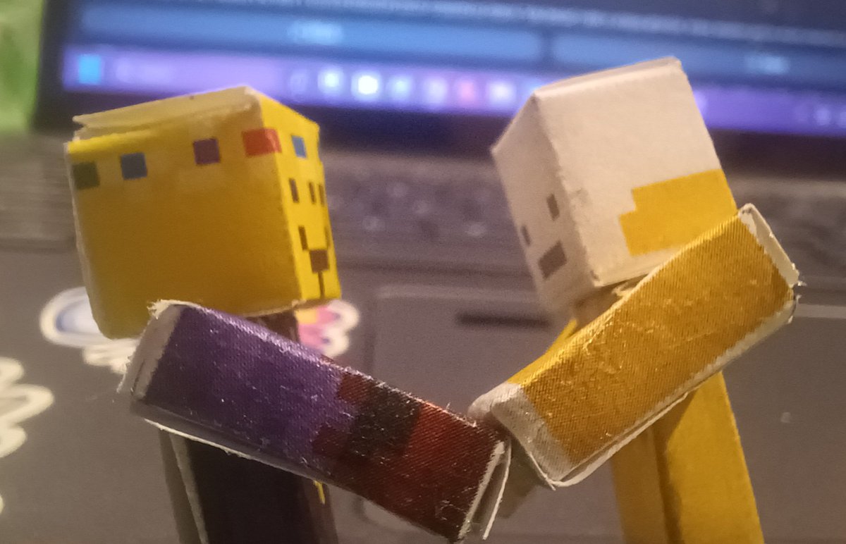 Ebbpup's tweet photo. Printed out little torment duo paper craft now they are real https://t.co/q0rGAuNS4l
