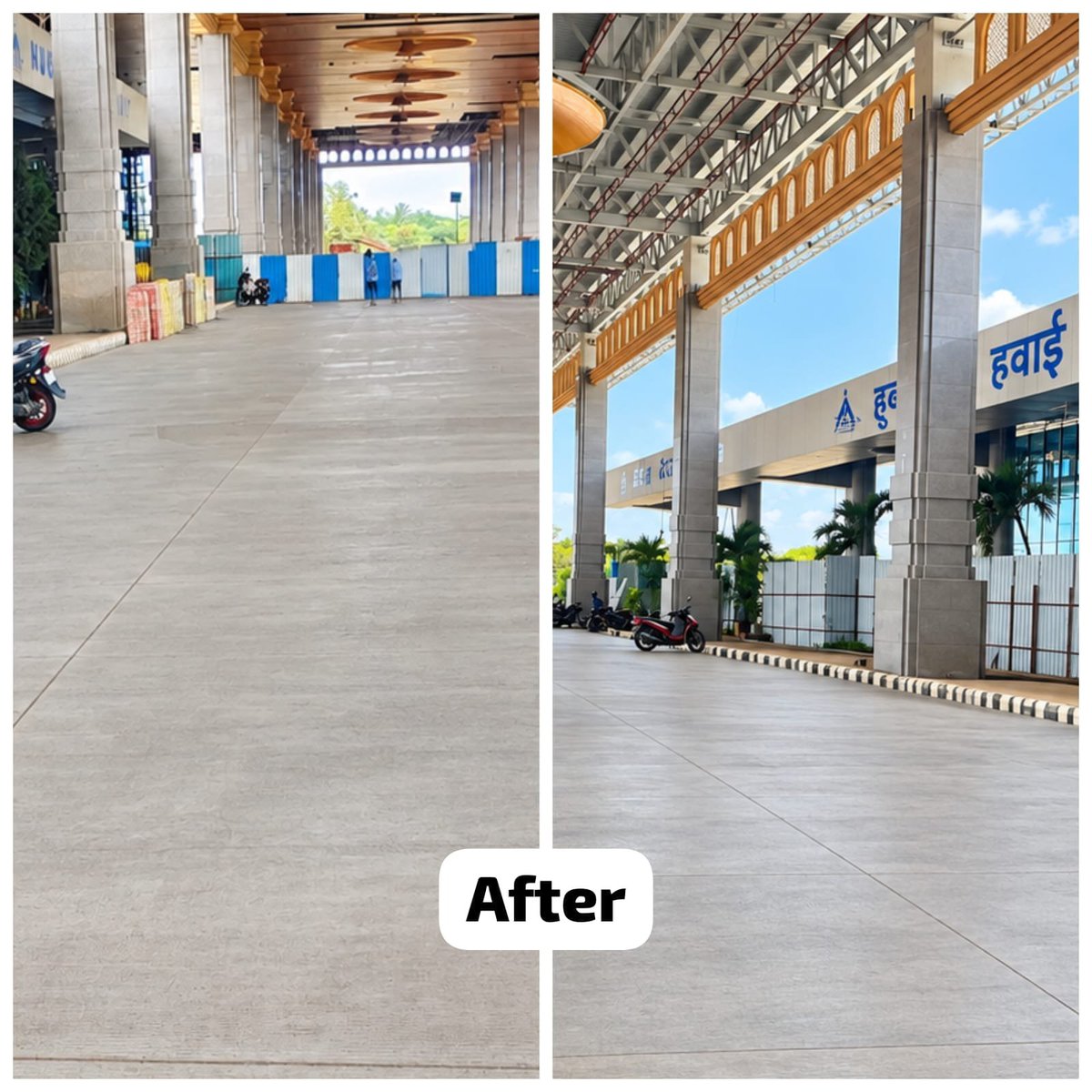 aaihbxairport's tweet photo. Under the "Swachhata Hi Sewa-2026" campaign as the part of "Yatri Sewa Abhiyan", a cleanliness drive was organised at Hubballi Airport on 18/9/26. Canopy area of new terminal building was cleaned which is in the final phase of construction.
@AAI_Official @AAIRHQSR @aairedsr https://t.co/3G7I5t4aXO
