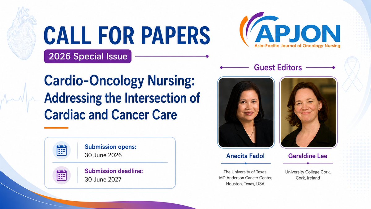 APJON_AONS's tweet photo. How can we strengthen cardio-oncology nursing across Asia?
Read the article: 
https://t.co/RbbwZbVQEt
#cardiooncology #oncologynursing #CardiovascularHealth #NursingEducation #cancersurvivorship #MultidisciplinaryCare https://t.co/OOlL5vIWlQ