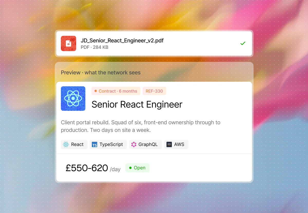 theotssnt's tweet photo. Visuals for the BenchBee site redesign. Consulting firms and recruiters hire each other's benched engineers. The whole network runs on anonymity to avoid talent poaching. Hardest part was making it still feel like people. https://t.co/CXkksZgXxs