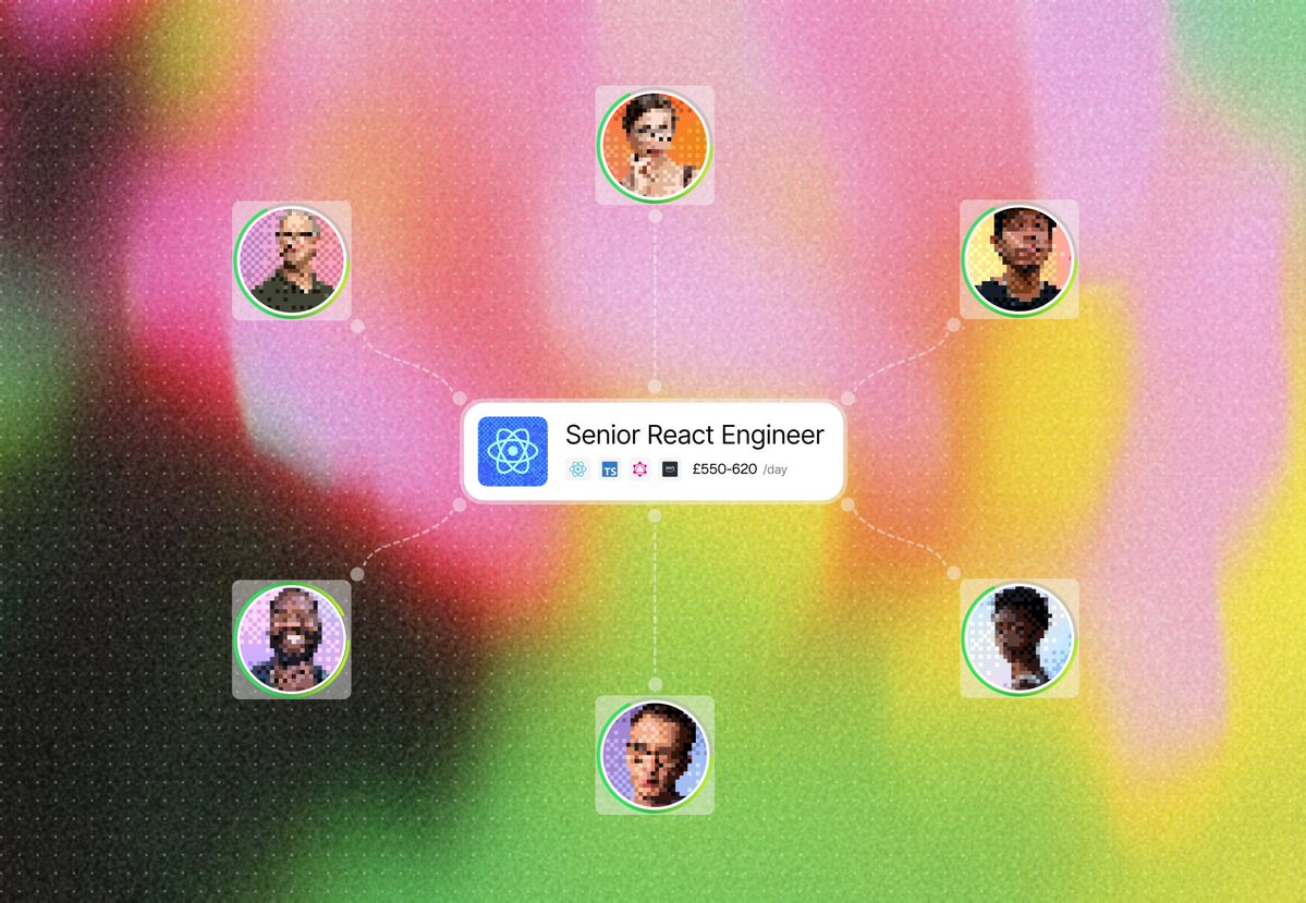 theotssnt's tweet photo. Visuals for the BenchBee site redesign. Consulting firms and recruiters hire each other's benched engineers. The whole network runs on anonymity to avoid talent poaching. Hardest part was making it still feel like people. https://t.co/CXkksZgXxs