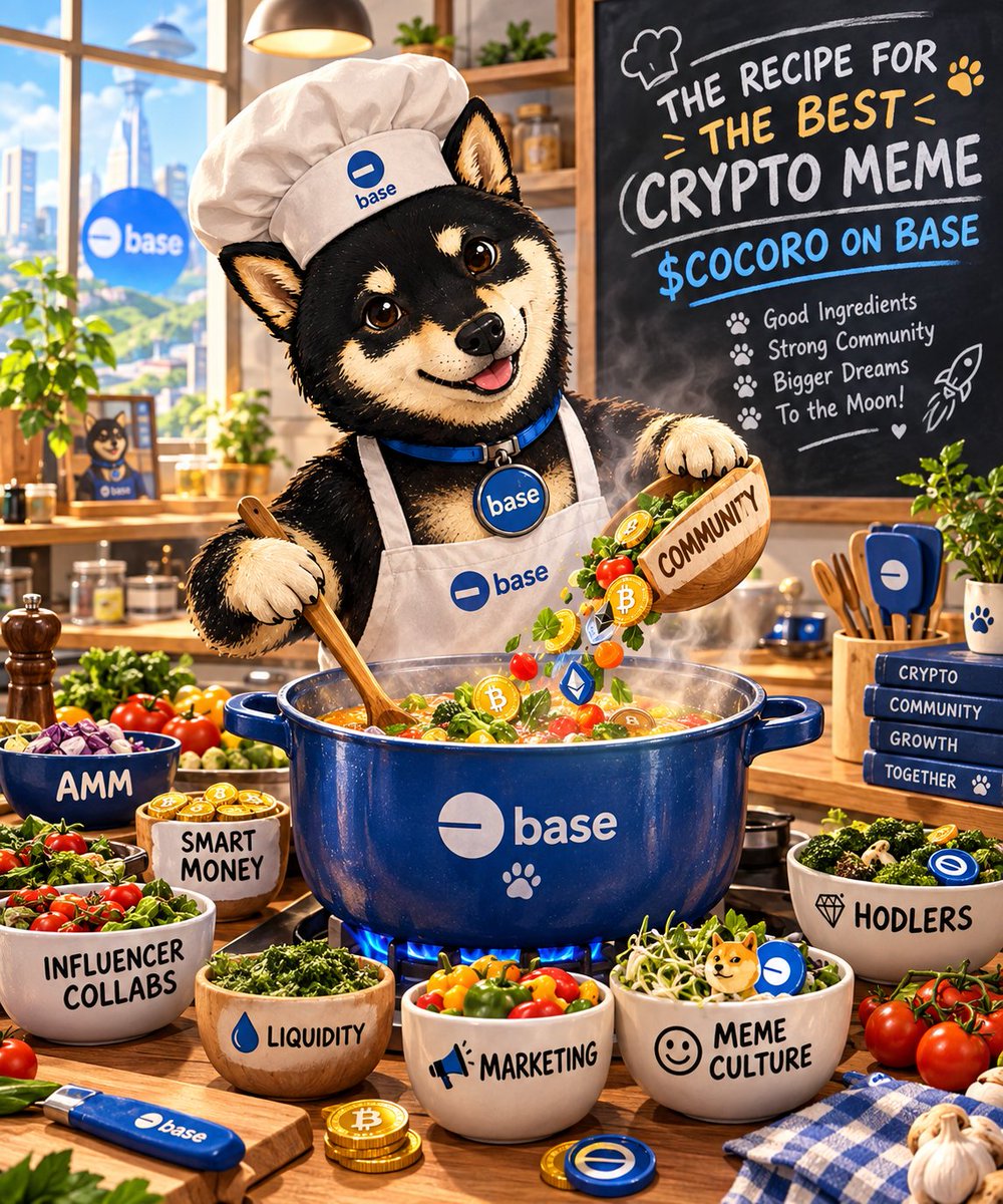 athacrypto's tweet photo. 🔥What’s the recipe for the next great crypto meme?
🥣AMM
🧠Smart Money
🤝Influencer Collabs
💧Liquidity
📣Marketing
😂Meme Culture
❤️Strong Community
Mix them together, cook with conviction, and let the community turn up the heat. $COCORO on Base is cooking.
Who’s joining? 🚀🚀 https://t.co/1HSD7Zjkxu