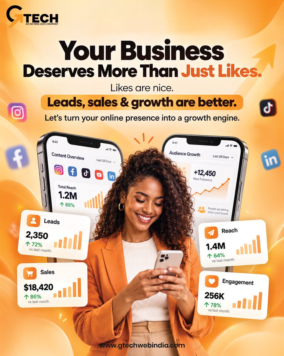 GtechWebIndia's tweet photo. Stop guessing. Start growing. 📈

Turn your marketing efforts into real business results with strategy-led campaigns by GTech Web India. 🚀

🌐https://t.co/BhcgQSiWVW

#gtechwebindia #digitalmarketing #businessgrowth https://t.co/Mjs1c09NpU