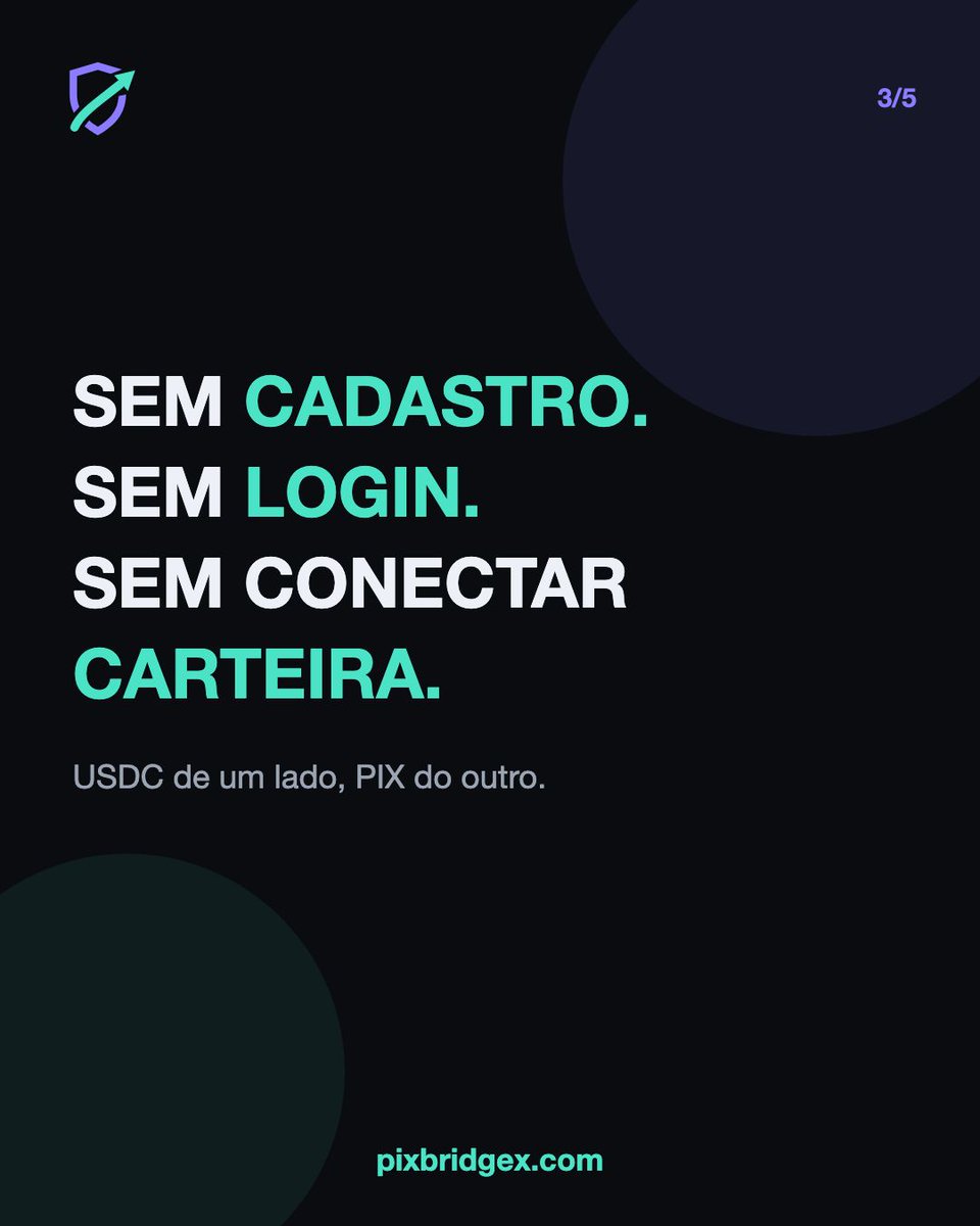 dinheircripto's tweet photo. Faça PIX com cripto. Pague PIX ou boleto com USDC, sem cadastro, sem login e sem conectar carteira. https://t.co/lQEjDKTDea
Deslize e veja como funciona, quanto custa e quais são os limites.
Link na bio.
#PixBridgeX #PIX #USDC #Cripto https://t.co/J0WgSgyZlu