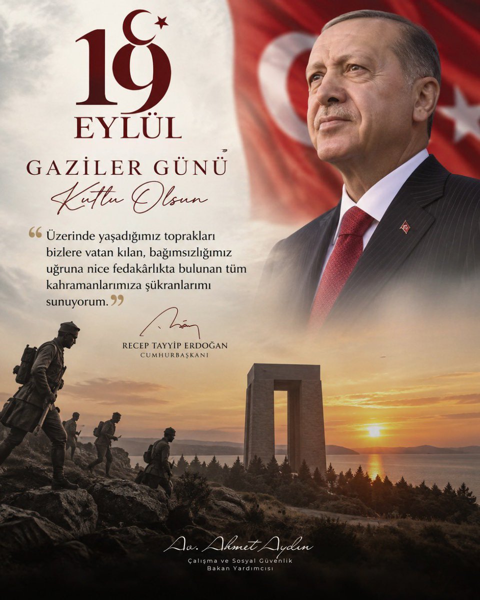 AhmetAYDIN_02's tweet photo. Vatan uğruna canını ortaya koyan, bağımsızlığımızın ve istikbalimizin teminatı kahraman gazilerimize minnettarız.

Ebediyete irtihal eden gazilerimizi rahmetle yâd ediyor; hayatta olan kahraman gazilerimize sağlık ve huzur diliyorum.

Şanlı tarihimizin yaşayan abideleri olan tüm gazilerimizin 19 Eylül Gaziler Günü kutlu olsun. 🇹🇷
