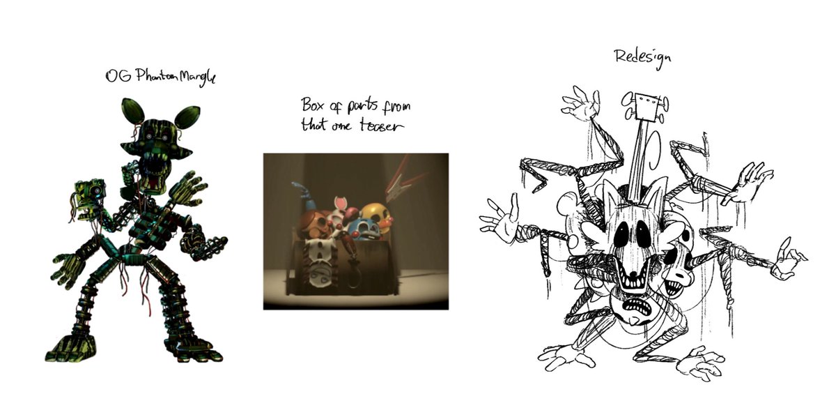 Witherfreak's tweet photo. Rough sketch for Phantom Mangle! She was so much fun to draw
#fnaf https://t.co/3xDM2iC1QN