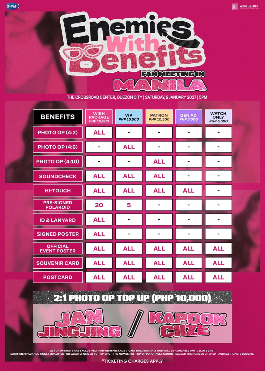 jimshiteu's tweet photo. ⤷ ゛ticket assistance/ htb! #jeatpa_ts 🌺💗

ENEMIES WITH BENEFITS FAN MEETING : Jan, JingJing, Kapook and Ciize | Manila

🎫 under client’s name & account.
💌 for more details, https://t.co/1KcxdkxQ5W.
🌟 experienced ➜ https://t.co/rXnUErgADd.

#EnemieswithBenefitsFMinManila #GMMTV #WishUsLuckPH