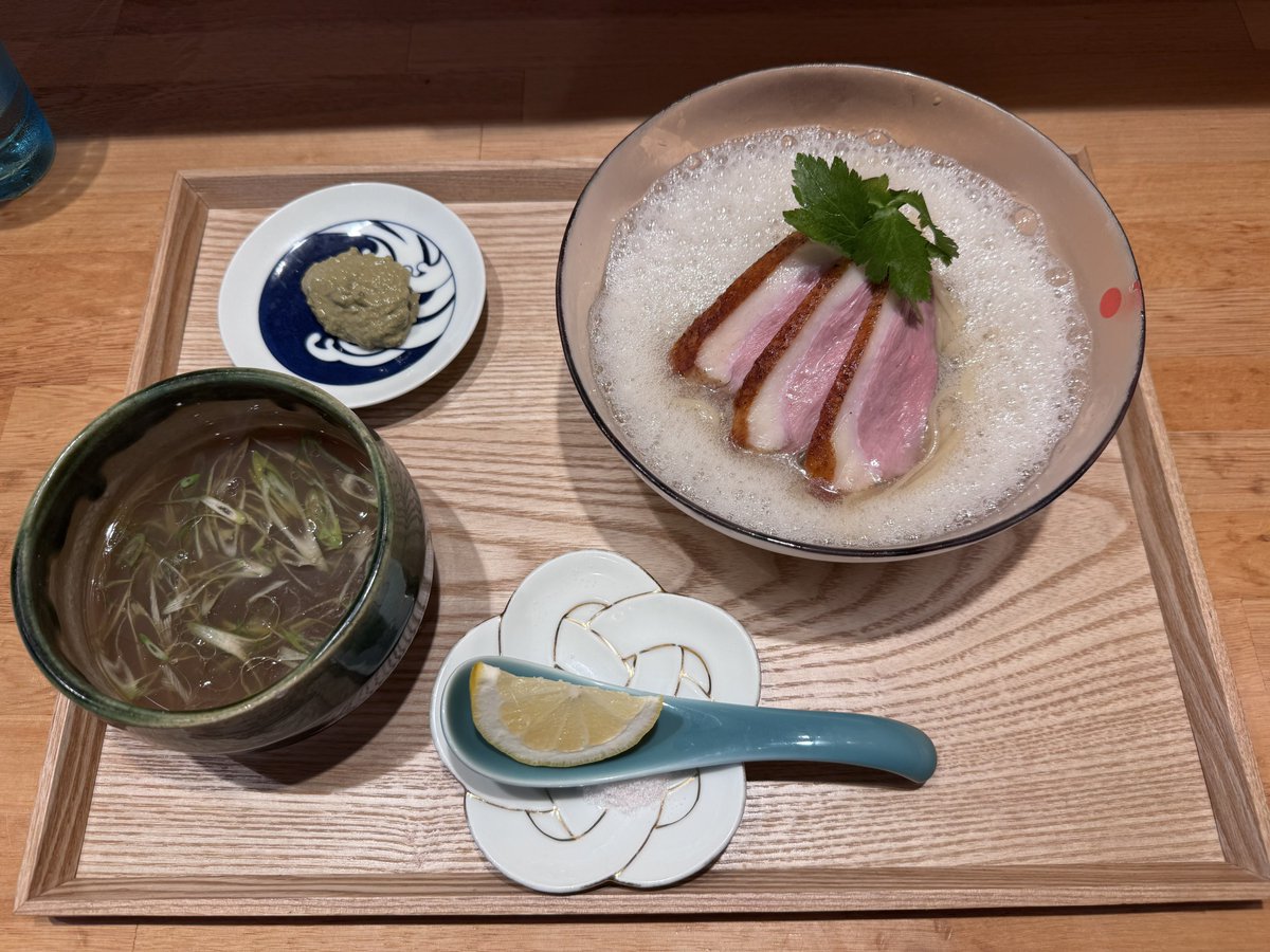 kimidorine's tweet photo. 時々ラーメン健康生活2026/9/19
つけ蕎麦 津桜さん
冷香麺+貝のしずく(つけ麺) https://t.co/ctDhL4vxzn