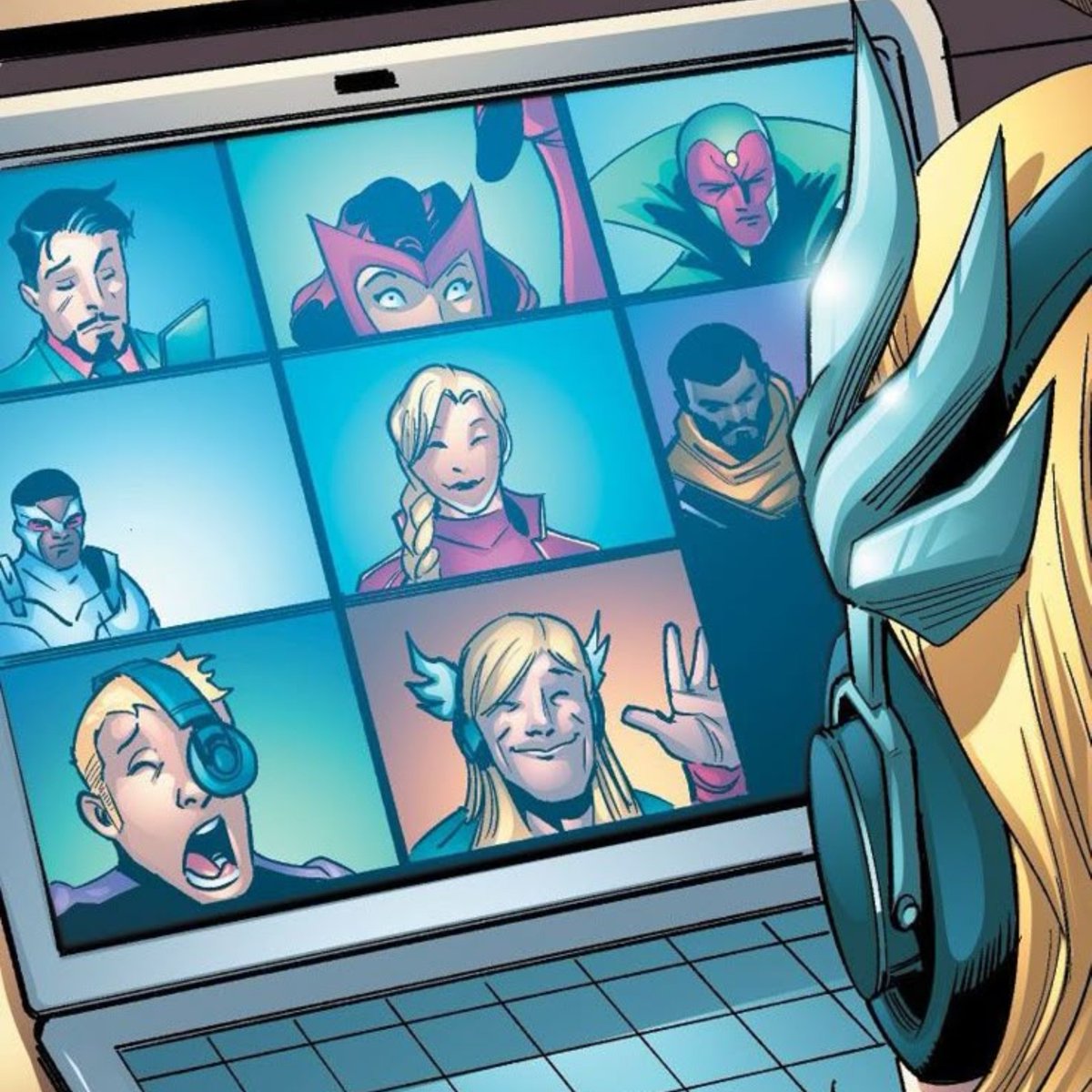 cinevampz's tweet photo. Avengers on a zoom meeting💻 https://t.co/4Cp3XN3RXi