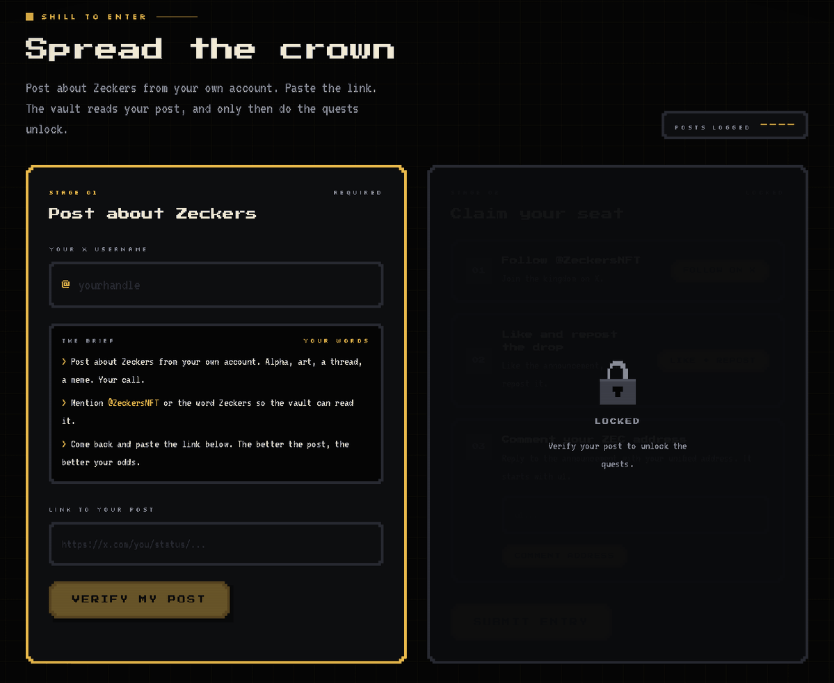ZeckersNFT's tweet photo. Time to increase your chances of acceptance.

> Make a post about Zeckers
> Submit it on : https://t.co/XaJaTHs7wt
> Follow the remaining steps

Quest will be closed anytime in next few hours. https://t.co/9jVeaRbwTY