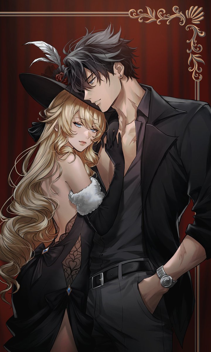 meowkaly's tweet photo. Power couple 🖤

Art I commissioned — made by serapheiin 
#wriovia #navia #wriothesley https://t.co/Nt97rt2U1y