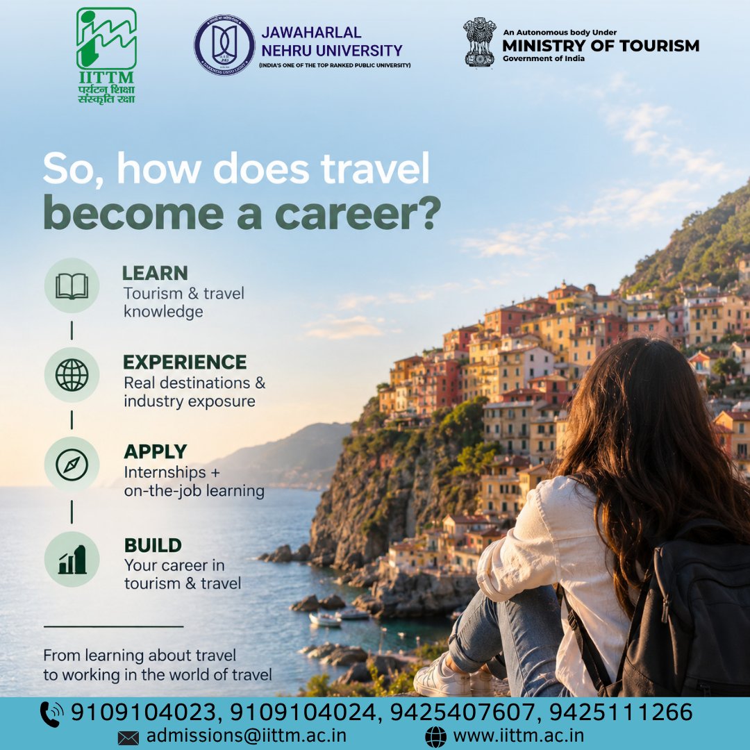 iittmofficial's tweet photo. π Turn your passion for travel into a career!
Pursue MBA in Tourism & Travel Management (MBA-TTM) at IITTM and gain industry knowledge, practical exposure & skills to thrive in the tourism sector.π
π https://t.co/b7b8kC3Pjq
π https://t.co/CchJMZx1uo
#IITTM #MBATTM https://t.co/69TqnqtcN4