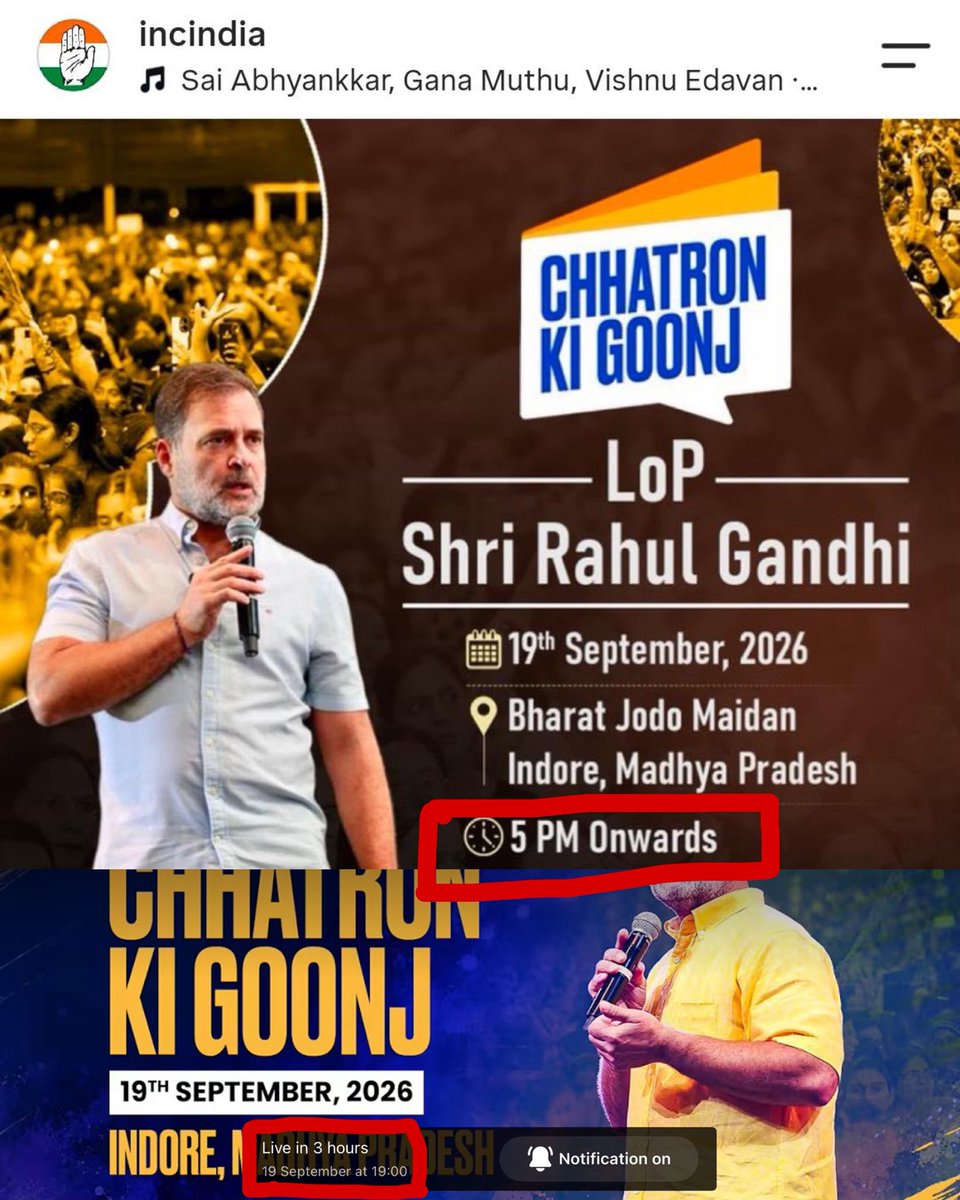 jhoothkigoonj's tweet photo. Looks like Rahul Gandhi heard he’s getting fact-checked LIVE and postponed his Jhooth Ki Goonj by 2 hours. 😂

Rahul, you can’t escape the fact-checkers anymore. We’re on standby. 👀

Every claim, every lie, we’ll be watching. https://t.co/x5OimtA4ks