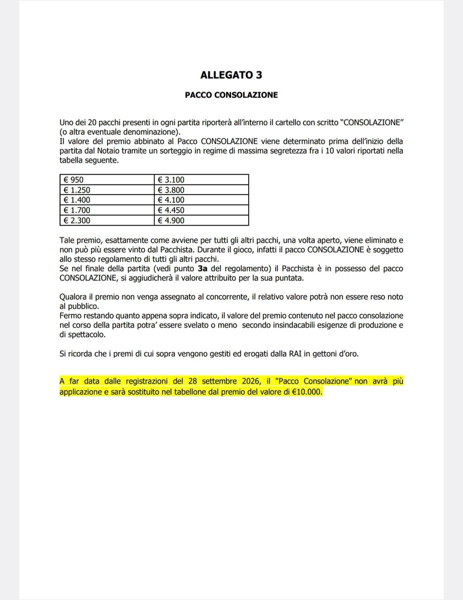 ilvit02's tweet photo. A partire da ottobre, il pacco consolazione (meglio noto come il contropacco di Herbert Ballerina) non sarà più presente nel tabellone di #AffariTuoi. Al suo posto, un pacco da 10.000€
#Rai #Rai1 #AscoltiTv #Auditel #CoseDiTv https://t.co/gQzbUZ1MZZ