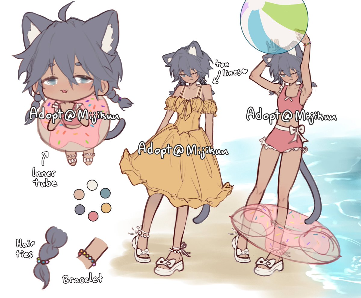 Mijiikuu's tweet photo. TWO new kitten inspired adopts available for adoption 😼🩷 I love making cat designs 🤭

A grey kitten that loves the beach 🏖️ and an orange cat spirit 👻

Vgen 🔗 below #vgenshop #smallartist https://t.co/rZ6yS90aUx