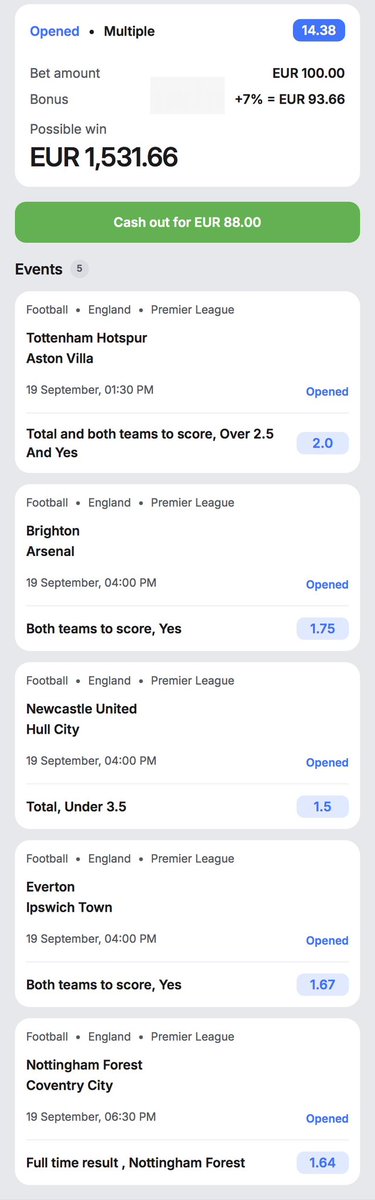 VaultTipss's tweet photo. PREMIER LEAGUE SATURDAY ⚽️

15.00 ODDS COMBO 🔒 https://t.co/XzXGTiG8GE