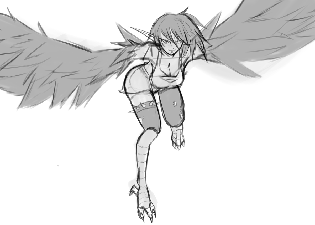 INSAkaneSUR's tweet photo. I've never drawn a Harpy before now—valid? https://t.co/lWY9vbCBfT