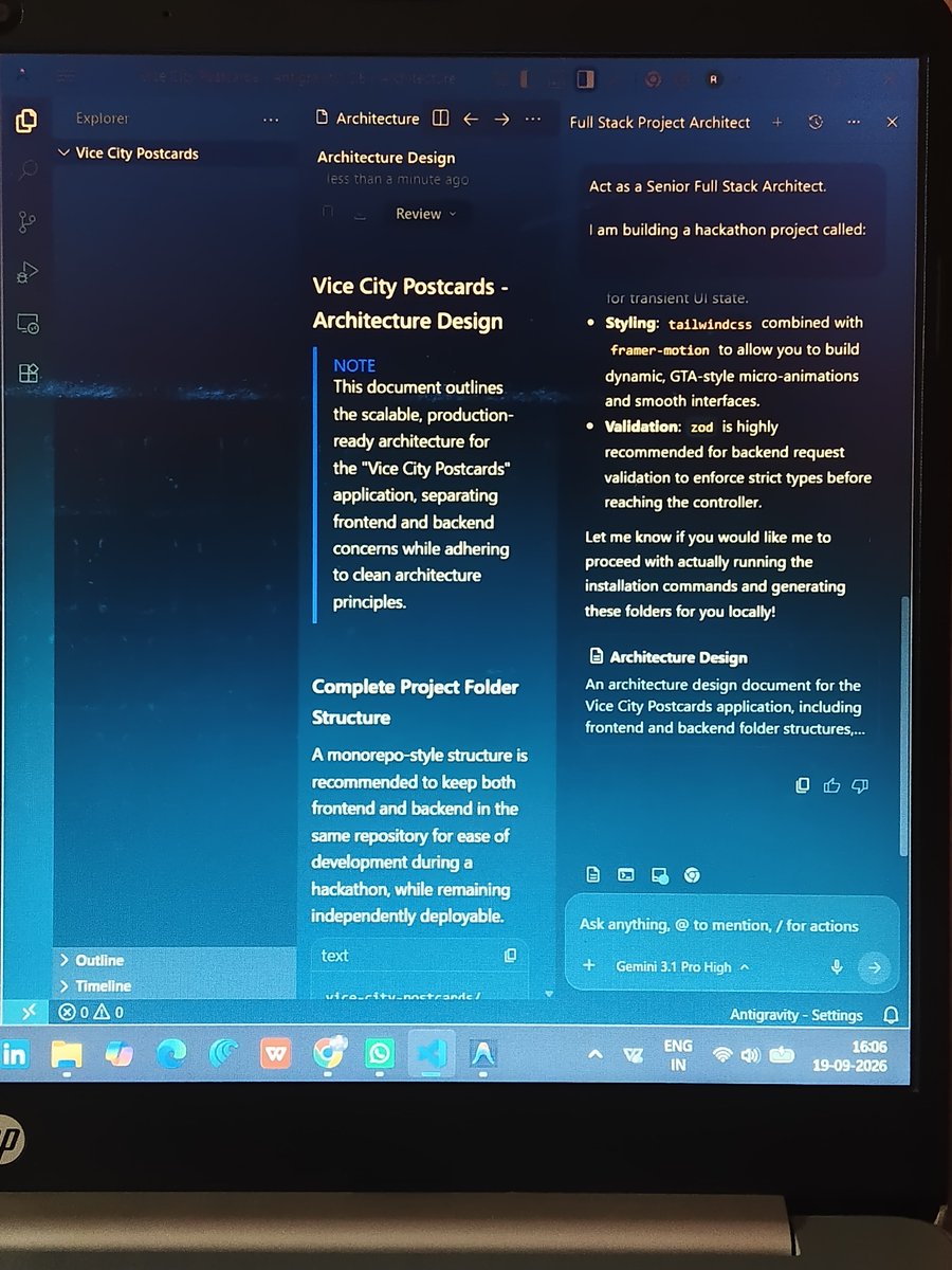 sande63351's tweet photo. Running VS Code and Antigravity side by side. 
Context switching between two projects, solving problems, and shipping features.
The grind never stops. 
#FullStackDeveloper #BuildInPublic https://t.co/bnukW1ECwl