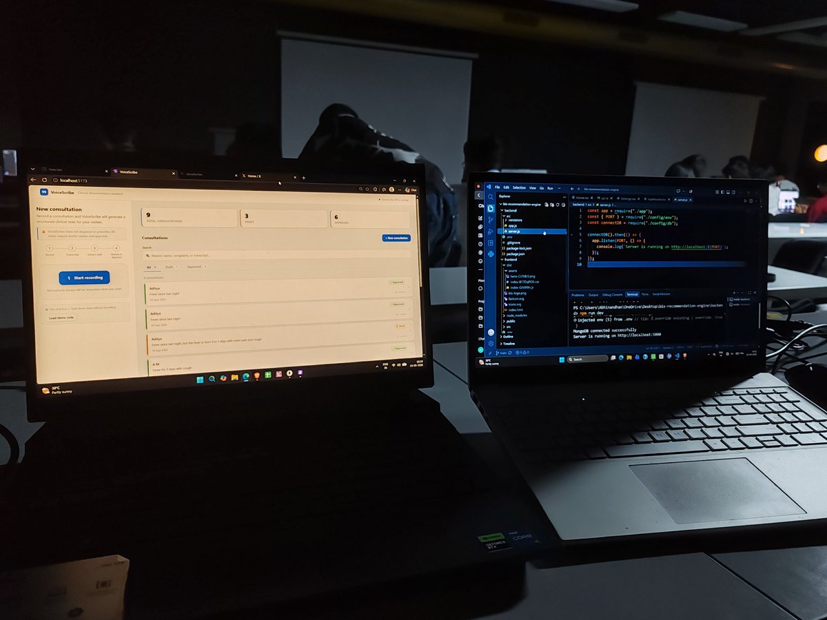 adityadotcode's tweet photo. Still thinking about the First Commit IRL Hackathon at Polaris School of Technology! 

I got to build, learn, and meet so many people from the developer community.

Anyone else who participated? 👀

Would love to connect and hear what you built! 🤝

#BharatBuilds #wemakedevs https://t.co/AVkPJziWBn