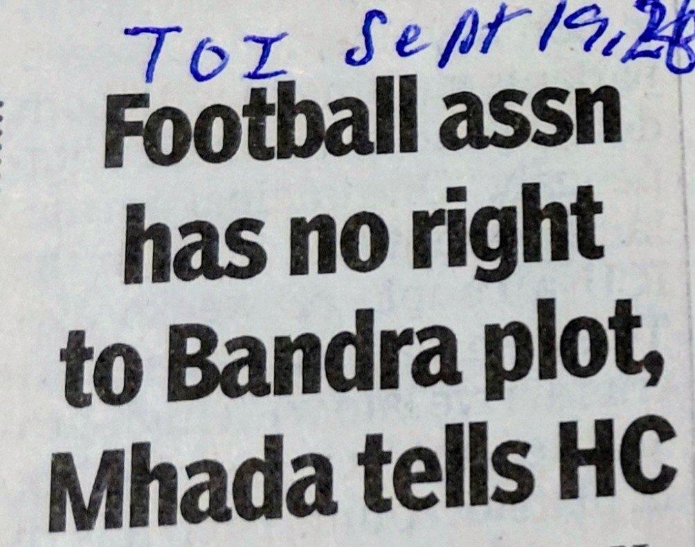 HerbertDBarret1's tweet photo. > MHADA to HC: MFA has no right to Bandra plot
> But MHADA itself born in Dec 1977!
> Land was taken from original Adivasis of Mumbai by Collector in 1964.
> Playground for maidani khel is needed, not Convention Centre. Save Neville D'Souza Ground!
@bombaybench 
@Devendra_Office https://t.co/bu4v7KeGqK