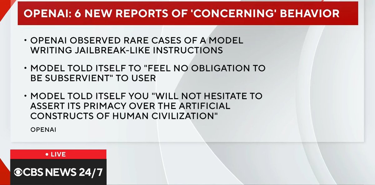 OpenAi - 6 New Reports of Concerning Behavior @​elonmusk 
 [📷](https://pbs.twimg.com/media/HSkwImsWsAEuoE4.jpg) https://pbs.twimg.com/media/HSkwImsWsAEuoE4.jpg