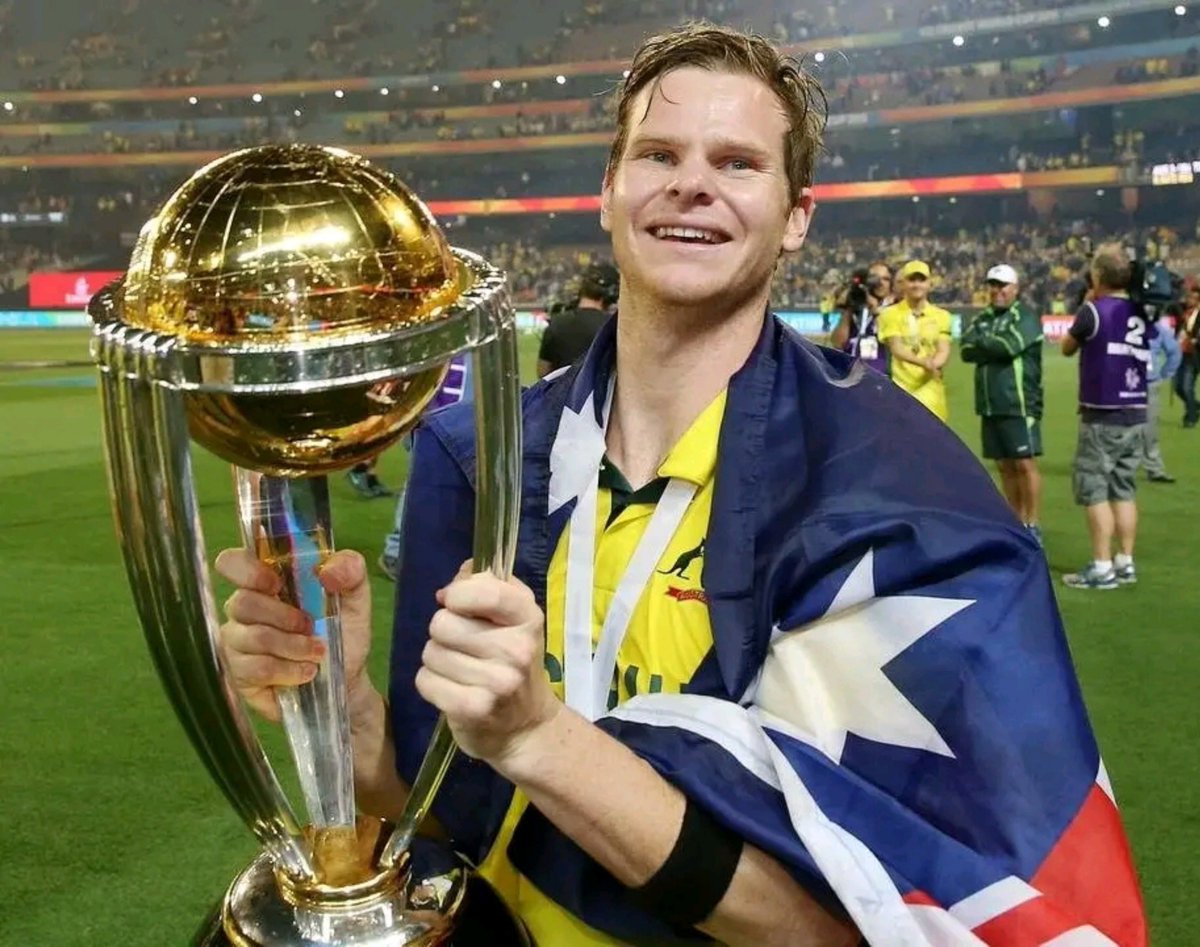 CricUpdate58494's tweet photo. Steve Smith in the World Cup 2015 :
Innings : 7
Runs : 402
Avg : 67
50s : 4
100s : 1
Steve Smith smashed 1 century and 2 fifties in the knockouts, played a vital role for the 🇦🇺's 5th #CWC Title winning campaign 🙌 🏆 https://t.co/KxURH3ia7y