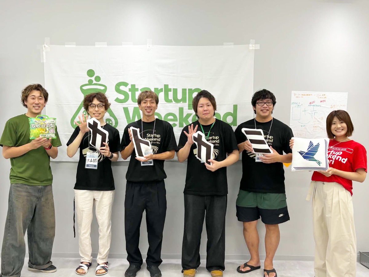 af_baka's tweet photo. 「Startup Weekend 鳥取」にコーチとして参加しました！
会場は以前から気になっていた鳥取駅前のビジネス拠点「カトカミ」

株式会社BOUT代表の尾坂 亮さん
株式会社アルファドライブの田中翔麻さん
平尾とうふ店代表の平尾 隆久さん
そして私の4名でコーチを担当しました

Startup Weekendは集まったメンバーでチームをつくり
事業のアイデアを磨きながら仮説検証を重ね
ビジネスの形にして発表するイベントです

時間はわずか3日間！
限られた時間の中で事業を組み立てることはもちろん

チームをどうまとめるのか
一人ひとりがどう意見を出していくのかも大切になります

こうした経験は映像を見たり話を聞いたりするだけでは身につきにくいものです

現場の空気を感じながら、その場に応じて考えて動く経験は大きな財産になり、今回高校生の参加者が多くて驚きました！

コーチとして各チームの壁打ちをしながら
気になった点やもう少し掘り下げてほしい部分を伝えました

高校生らしく身近なテーマから考えているチームもあれば
社会が抱える課題からアプローチしているチームもあり
それぞれに個性があってとてもユニークでした

コーチとして参加しながら私自身も多くの刺激をもらっています
明日の発表でどんな事業が生まれるのか楽しみです！