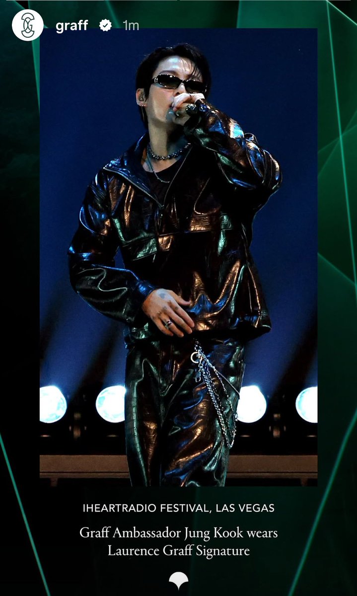 JungkookCrave_'s tweet photo. Graff via IG Stories :

Graff Global Ambassador Jung Kook wears Laurence Graff Signature at the iHeartRadio Festival, Las Vegas https://t.co/2Dn3nw2RKD