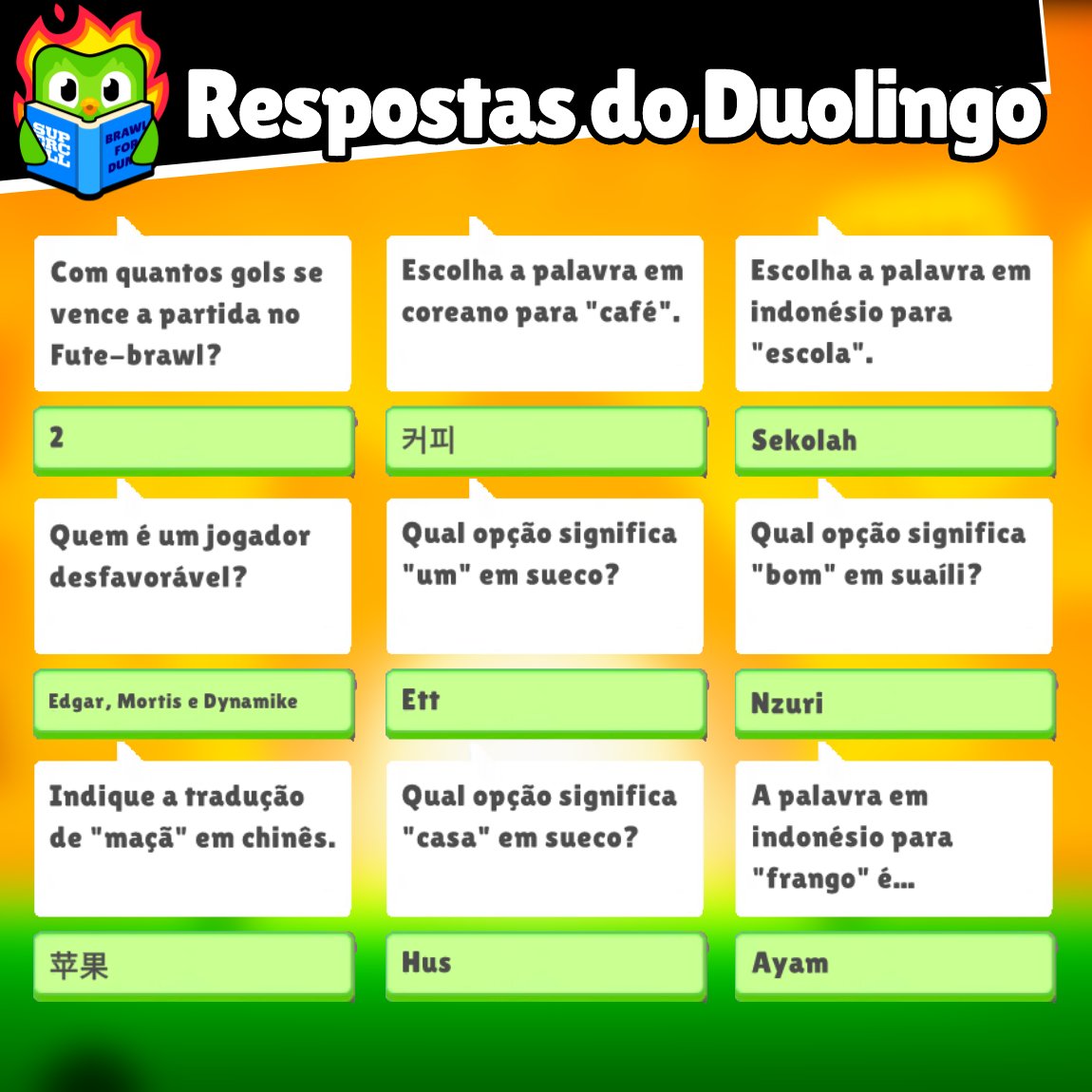 jonarasgs's tweet photo. (quase) TODAS AS RESPOSTAS DO EVENTO DUOLINGO! #BrawlStars #Duolingo

se achar novos manda aqui https://t.co/dE4KC4Vp8Q