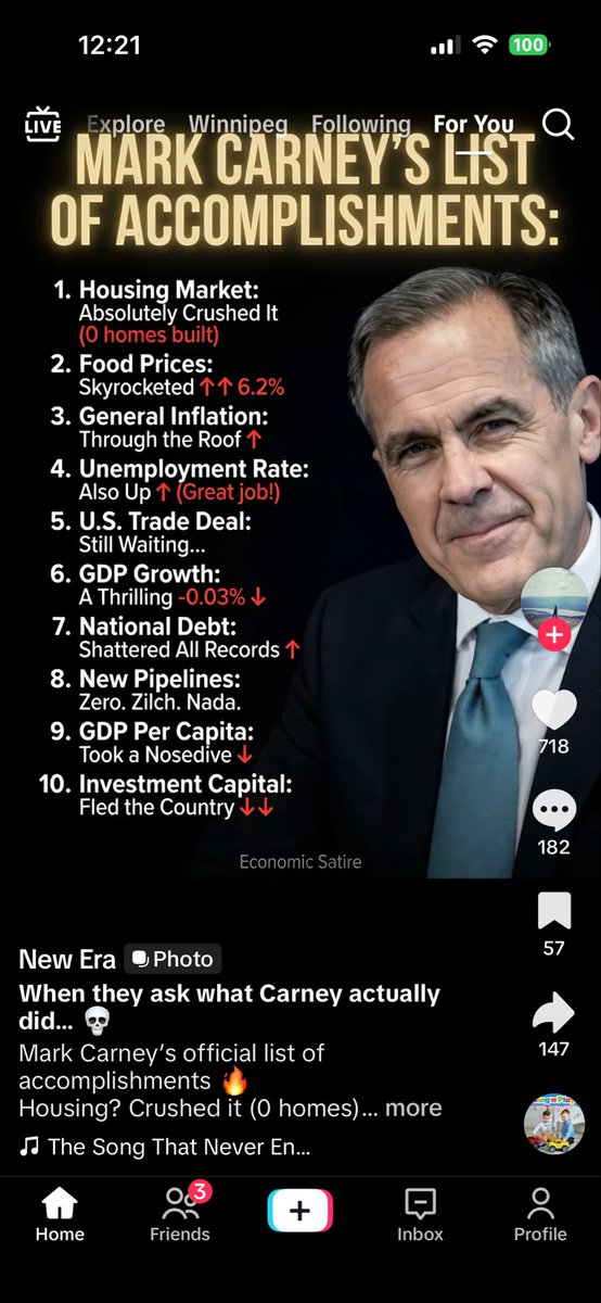 EKtheangler's tweet photo. @marlene4719 Carney has left a trail of failure following his net o and carbon tax beliefs. He is laundering or money and has not sped up any projects that could help our economy while he starts to sacrifice our natural resources. Wake up people he’s fooling you with word salad speeches. https://t.co/NiFq109x7g