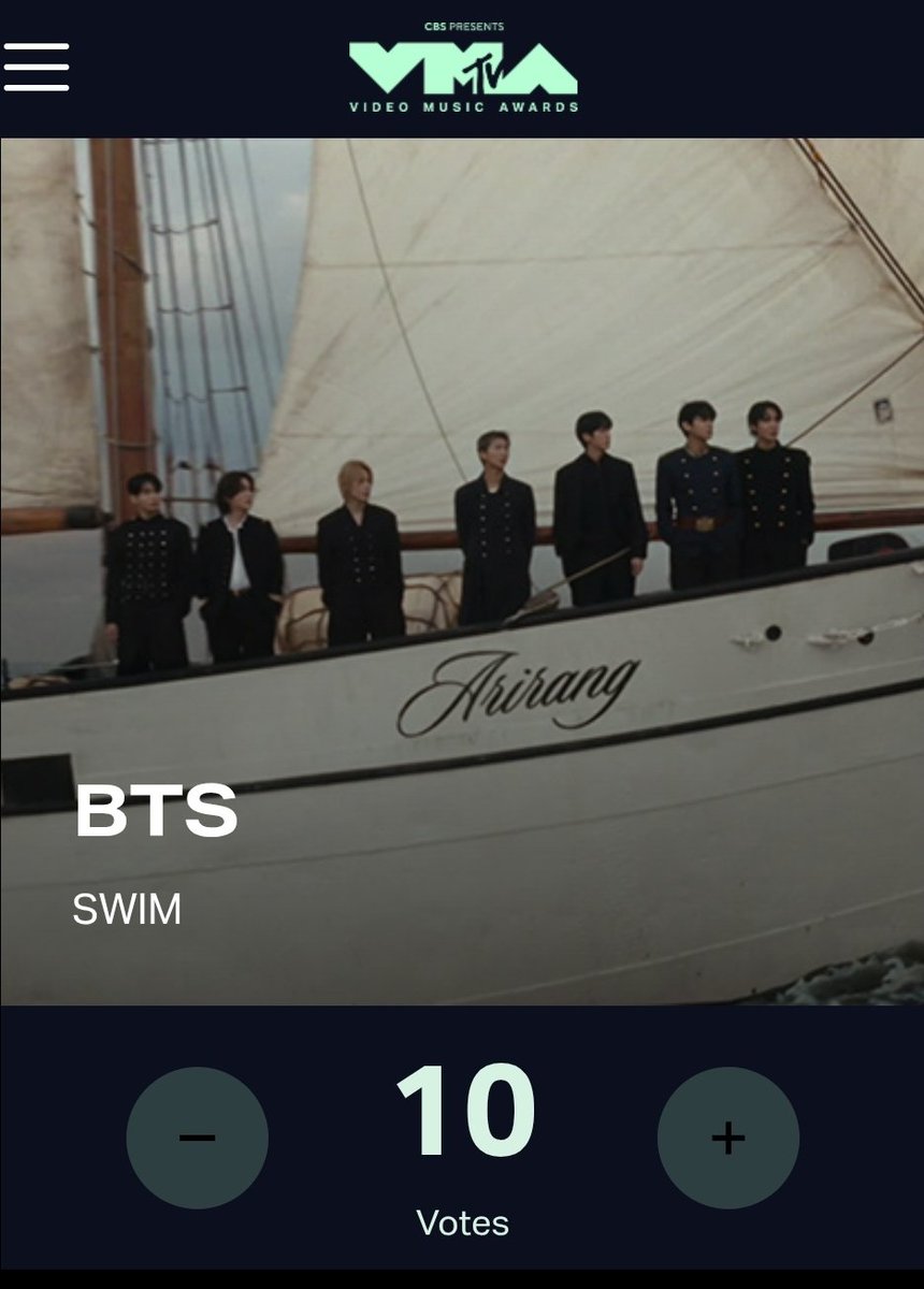 natu721112's tweet photo. ไปๆฅใๆ็ฅจๅฎไบ๐ณโจ
๐ณ๏ธ https://t.co/iyH2bIHJYB
๐ Song Of The Year ใSWIMใ
๐ Best Kpop
#VMAs2026 https://t.co/Zjs5XtSAdN