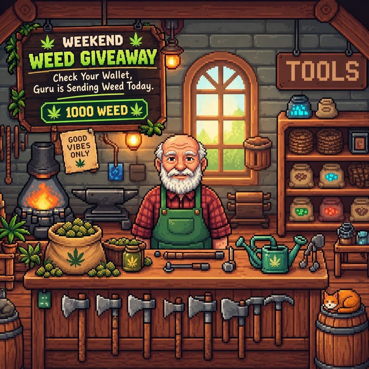 GuruBudWeedFarm's tweet photo. GM farmer… check your wallet. 👀

Guru got a little something for you this weekend. 🌱

If your wallet currently holds $WEED, you might find 1,000 $WEED waiting for you.

A little weekend bonus for the farmers. 🧙‍♂️💚

That’s how we like to spend weekends💚 https://t.co/YG2skQgYxt