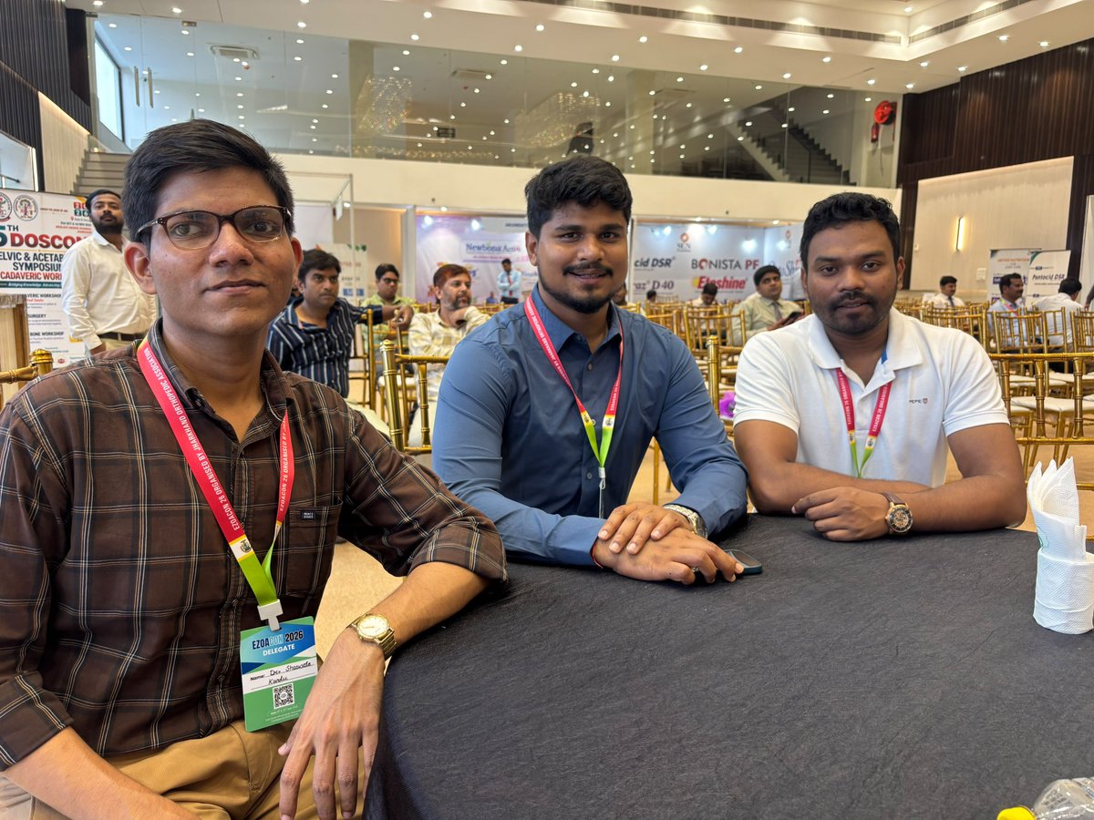 medicopenia_155's tweet photo. EZOACON 2026, Ranchi 🦴✨
19–20 Sept 2026
Proud to see young doctors Dr. Sumant, Dr. Shaswata & Dr. Upelen attending and learning Recent advance in Orthopedic Surgery at the East Zone Orthopaedic Association Conference.
#EZOACON2026 #YoungDoctors #Orthopaedics #Ranchi https://t.co/lgIoiGrhLT