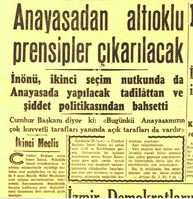 cengizozakinci's tweet photo. İDDİA: CHP Programından KEMALİZM çıkartılarak yerine ATATÜRK YOLU konulması 1953'te KASIM GÜLEK'in eseridir.
GERÇEK: ATATÜRK YOLU kavramını Kasım Gülek'ten 18 yıl önce 1935'te İnönü kullanmış ve Kemalizm'in (Altı Ok'un) Anayasadan çıkartılmasını da 1950'de yine İnönü vadetmiştir. https://t.co/hcFUcWxRL6