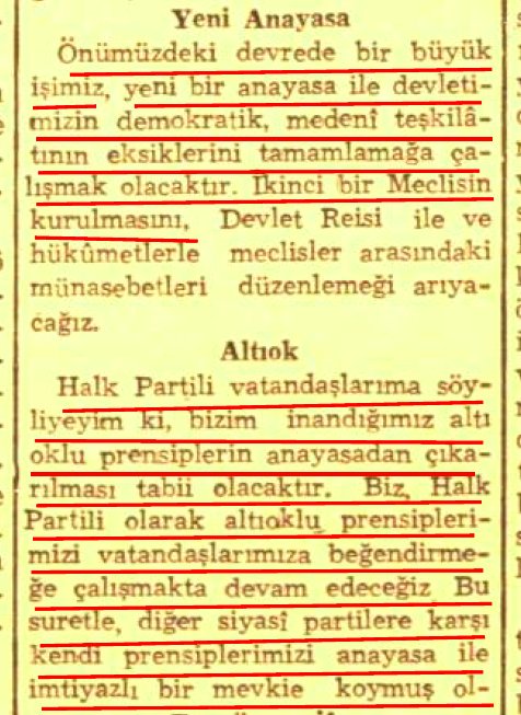 cengizozakinci's tweet photo. İDDİA: CHP Programından KEMALİZM çıkartılarak yerine ATATÜRK YOLU konulması 1953'te KASIM GÜLEK'in eseridir.
GERÇEK: ATATÜRK YOLU kavramını Kasım Gülek'ten 18 yıl önce 1935'te İnönü kullanmış ve Kemalizm'in (Altı Ok'un) Anayasadan çıkartılmasını da 1950'de yine İnönü vadetmiştir. https://t.co/hcFUcWxRL6