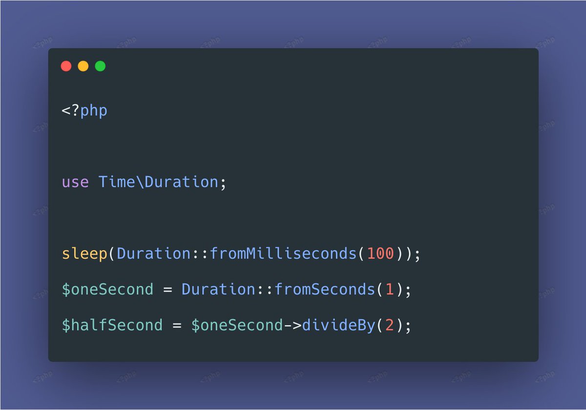 daily_web_dev's tweet photo. New Duration class in PHP 8.6 https://t.co/b26Jp5IIL9
