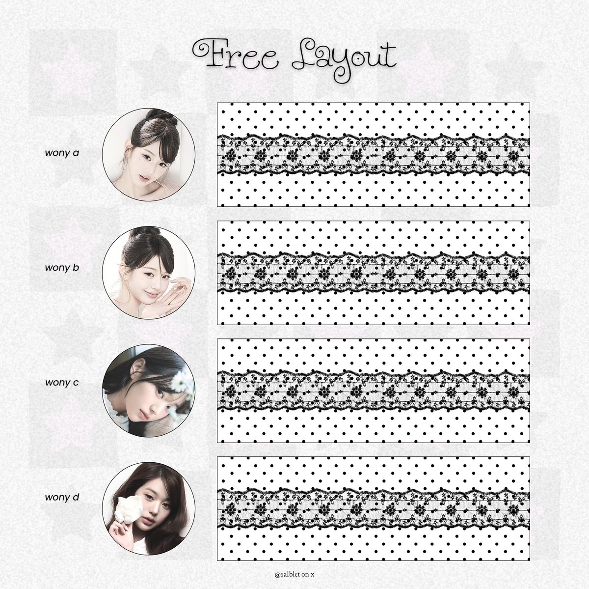 salblet's tweet photo. hemlo, boleh bantu repost? #bealanja

ada FREE LAYOUT ready stock dari kakak cantik @dollestk 🤍 🐈‍⬛ mau berbagi kebahagian untuk 8 orang yang tercepat! no rules &amp; no need to shout out❕

langsung reply disini ya, sebut mau yang mana https://t.co/NzpV0Qls81