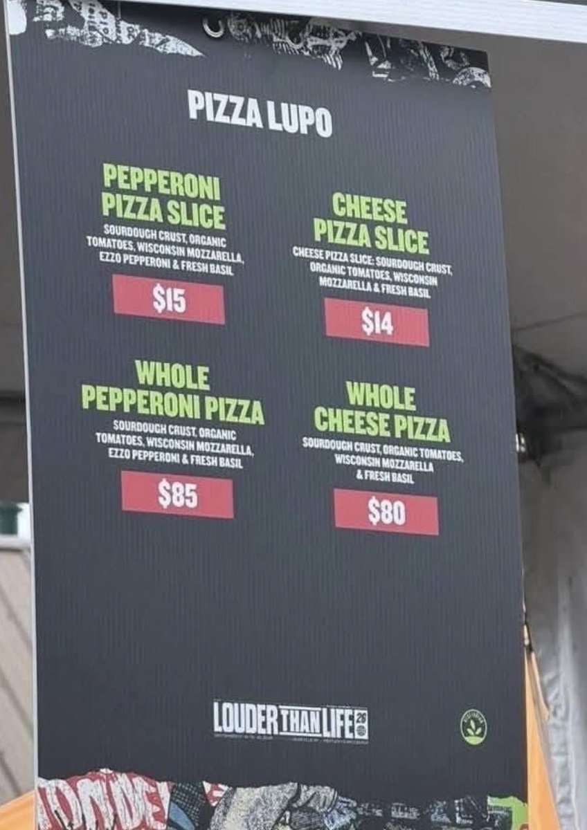 LegitDerbyWill's tweet photo. Louisvillians ~ ‘Kentucky Derby prices are insane anymore’.

Louder Than Life ‘Hold my Pizza’… https://t.co/uu058Y8PDT