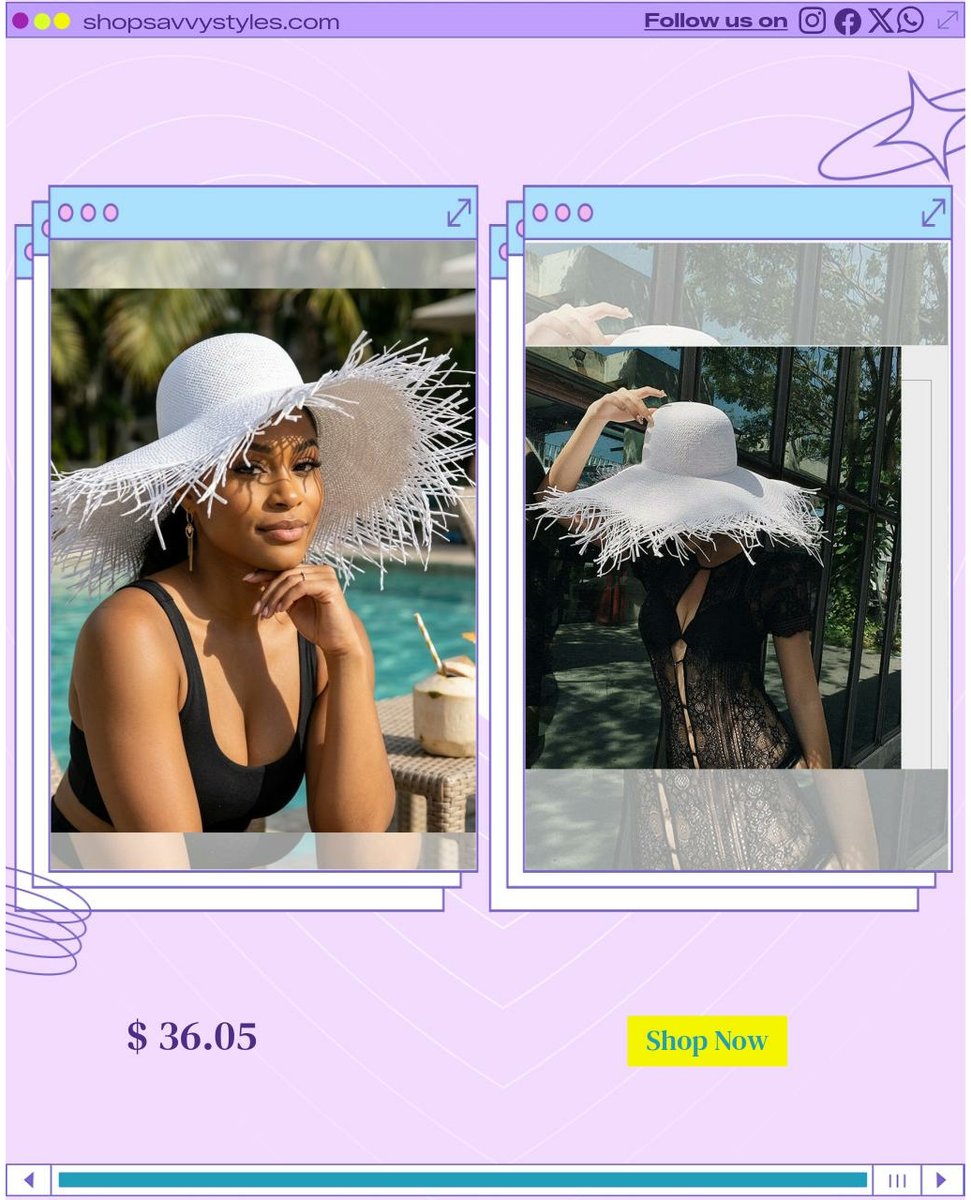 ShantaePatoine's tweet photo. Summer isn’t complete without a fashionable must-have. Elevate beach days with our Dome Beach Large Straw Hat, featuring adorable tassels on the brim. Lightweight, chic, and perfect for sun protection, relaxing, or enjoying drinks with friends. All https://t.co/eymvwLemoi