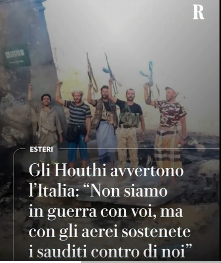 serebellardinel's tweet photo. Come se non bastasse,#Crosetto anzichè tentare di spegnere incendio,butta altra benzina sul fuoco,dato che vuole inviare navi militari nel Mar Rosso,per scortare  mercantili italiani nello stretto contro gli #Houthi!#Mattarella fermi questi pazzi del #GovernoMeloni!NO A GUERRA! https://t.co/pJvYKLwtQc